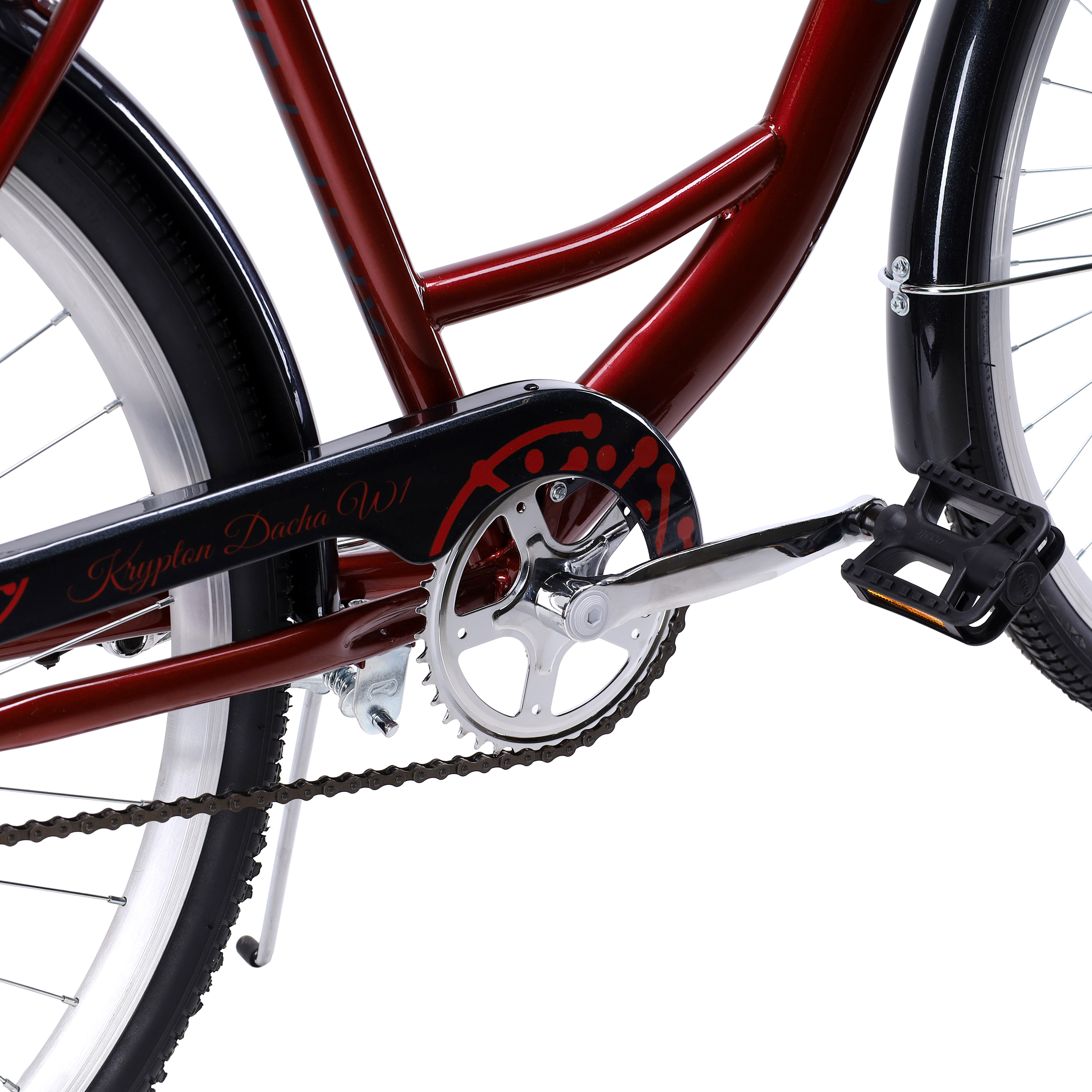 Велосипед городской с корзинкой 28" рама 19" 1sp KRYPTON DACHA W красный кристалл ЦВК