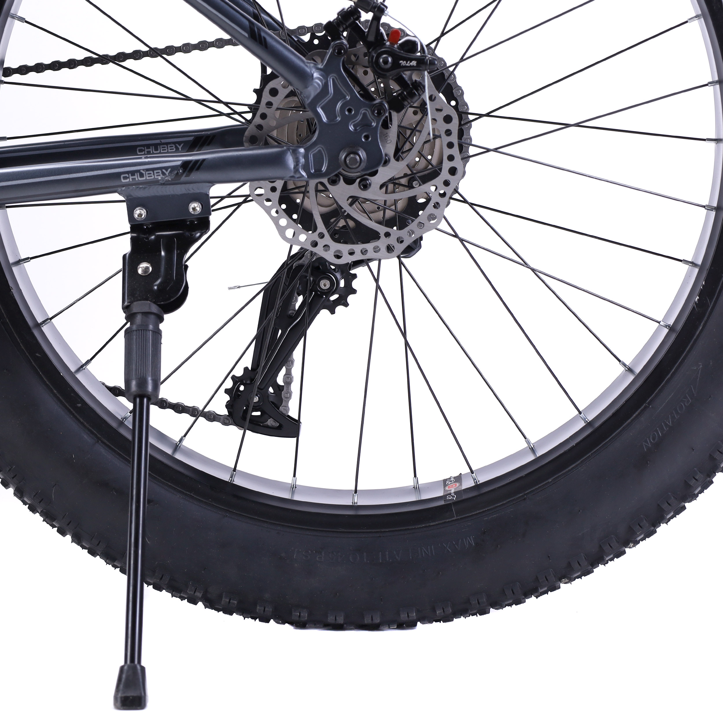 Велосипед фэт-байк 26"x4" рама 21" COMIRON CHUBBY, 1*10sp L-TWOO, 34T, CASSETE 11-42T, HARD FORK, чёрно-серый mustang