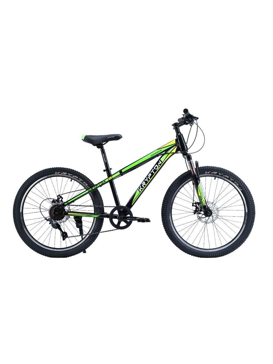 Велосипед 24" Krypton Hyperion KH10BGY24 7sp чёрный зелёный
