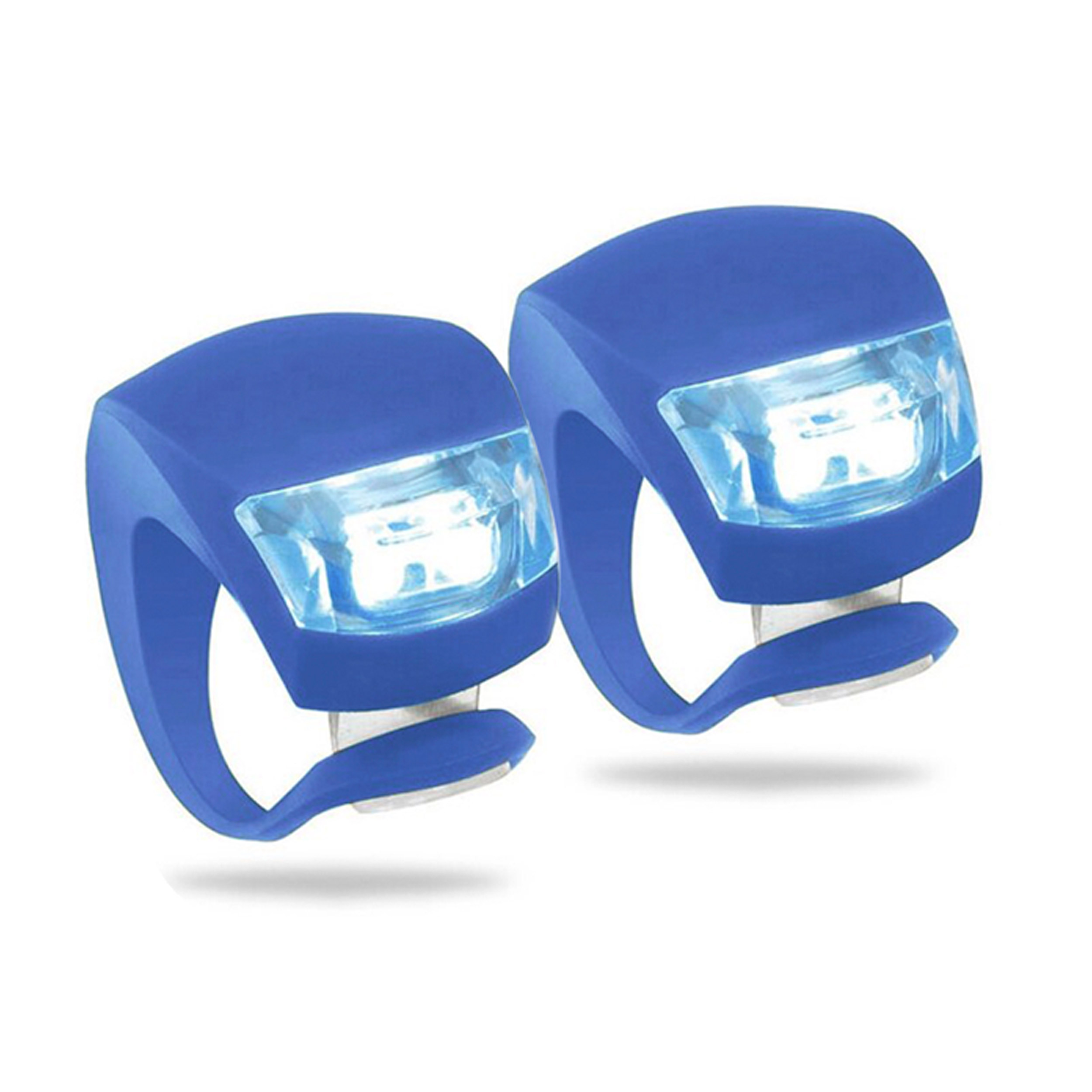 Фонарь LED в силиконовом корпусе на руль 2 штуки  /123456/ цвет микс (Красный)