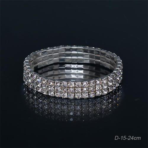 Браслет со стразами 3 ряда Белый / 3 /уп 120/серебро