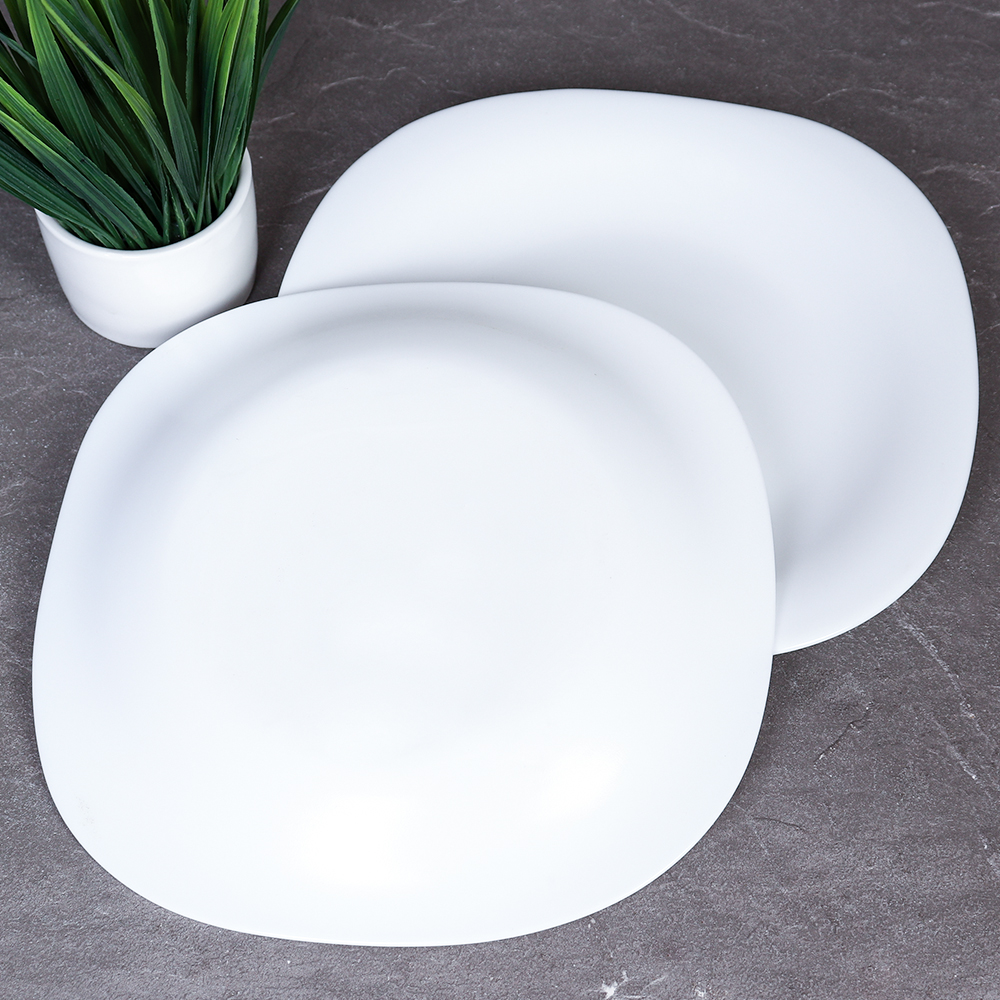 Набор тарелок квадратных 4 штуки 200 мм белые / FP-80XN (WHITE) /уп 12/ 651102