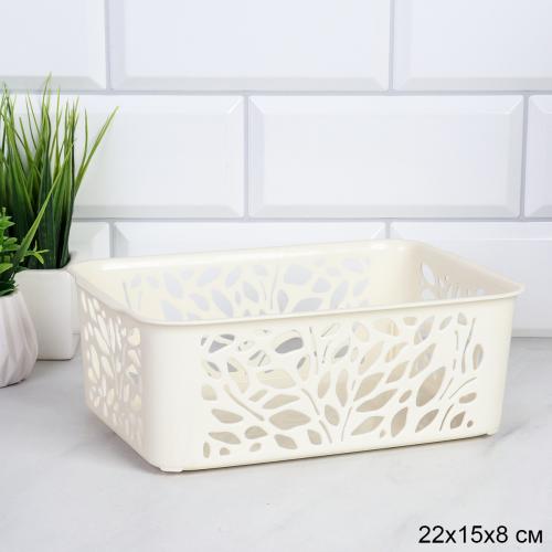 Корзина Leaves 2,3л 222х153х81мм (молочный) / С447 /уп 18/