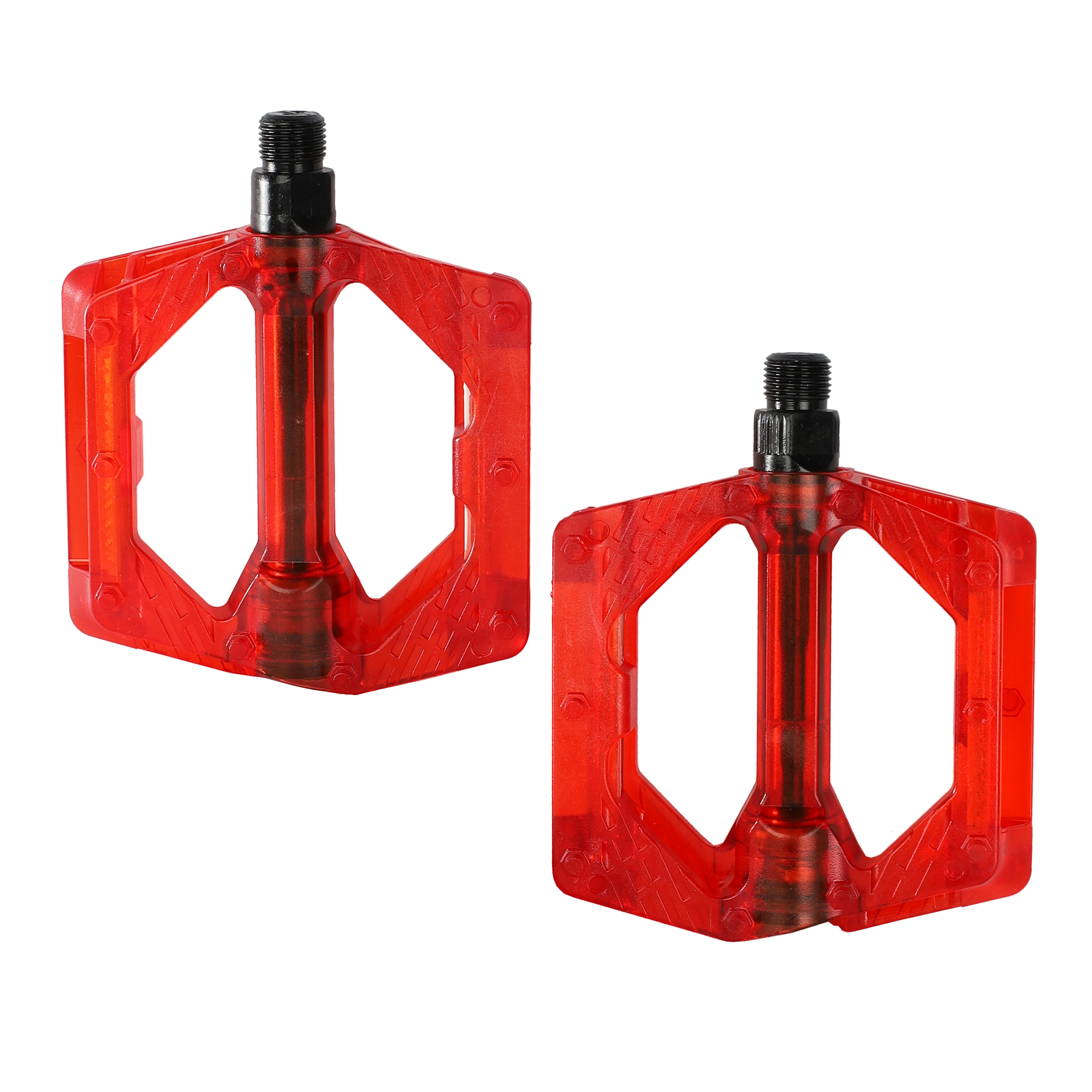 Педаль MTB HONGDING HD-855, 9/16 резьба, PC корпус, 2DU подшипника, 113х97мм, с рефлектором, 2S ось, 1 пара /HD-855/ красный /736976     