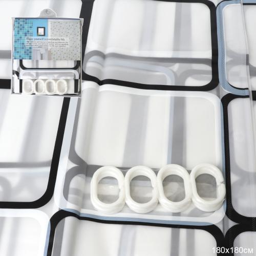 Занавеска для ванны 180х180 см PEVA / GT-1155 /уп 50/