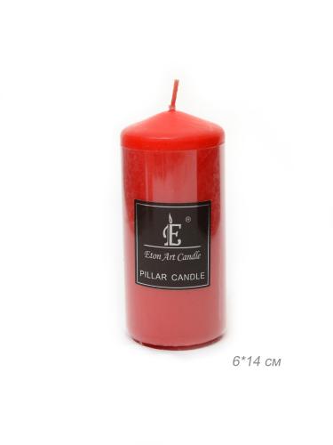 Свеча столбик красная 6х14 см / EY614R /уп 36/