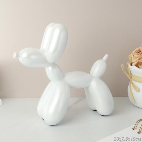 Статуэтка Собака 20х19 см шариковая / A26-Q1923C /уп 18/белая