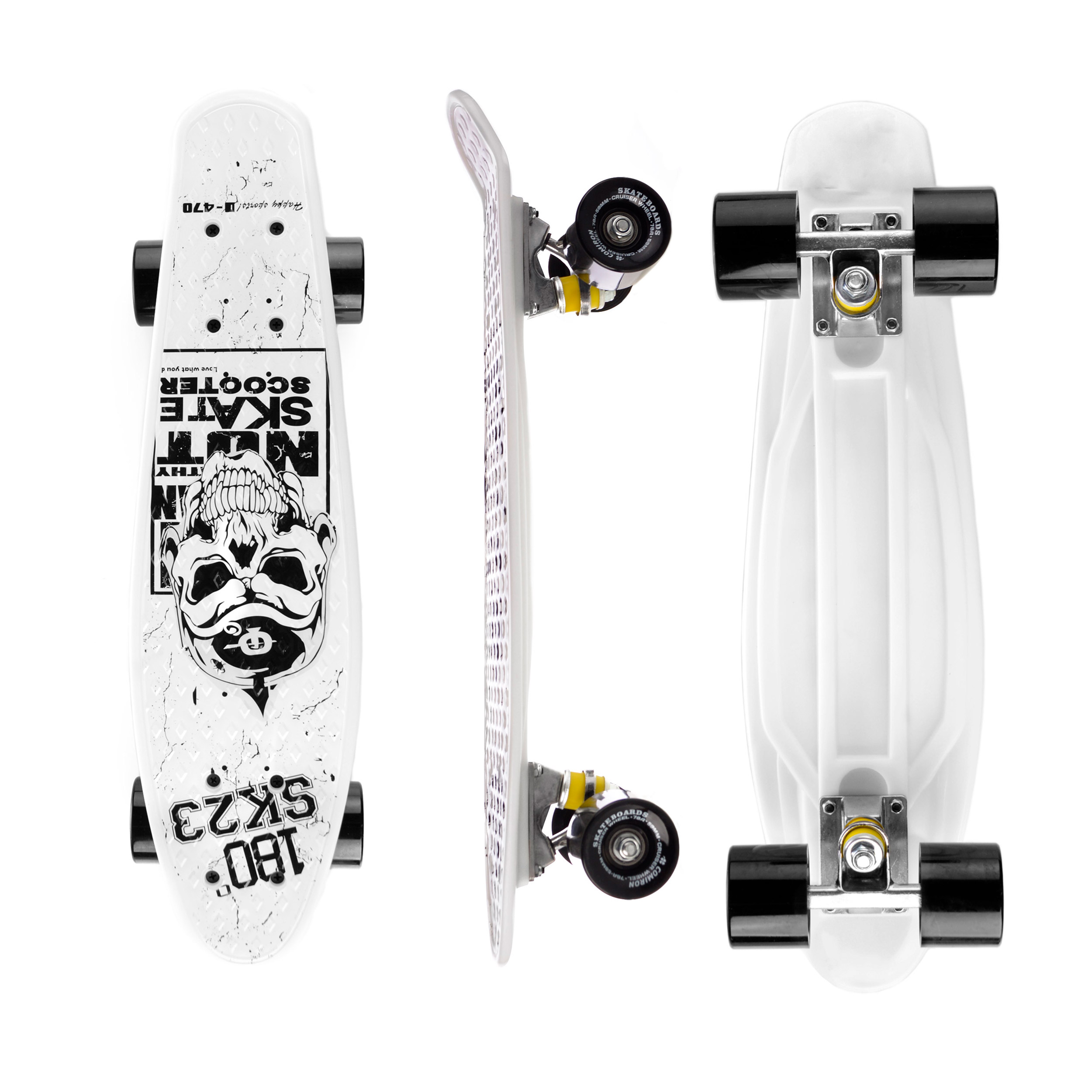 Пенни-борд Woohooo White Mystery / полиуретановые колеса / уп 8