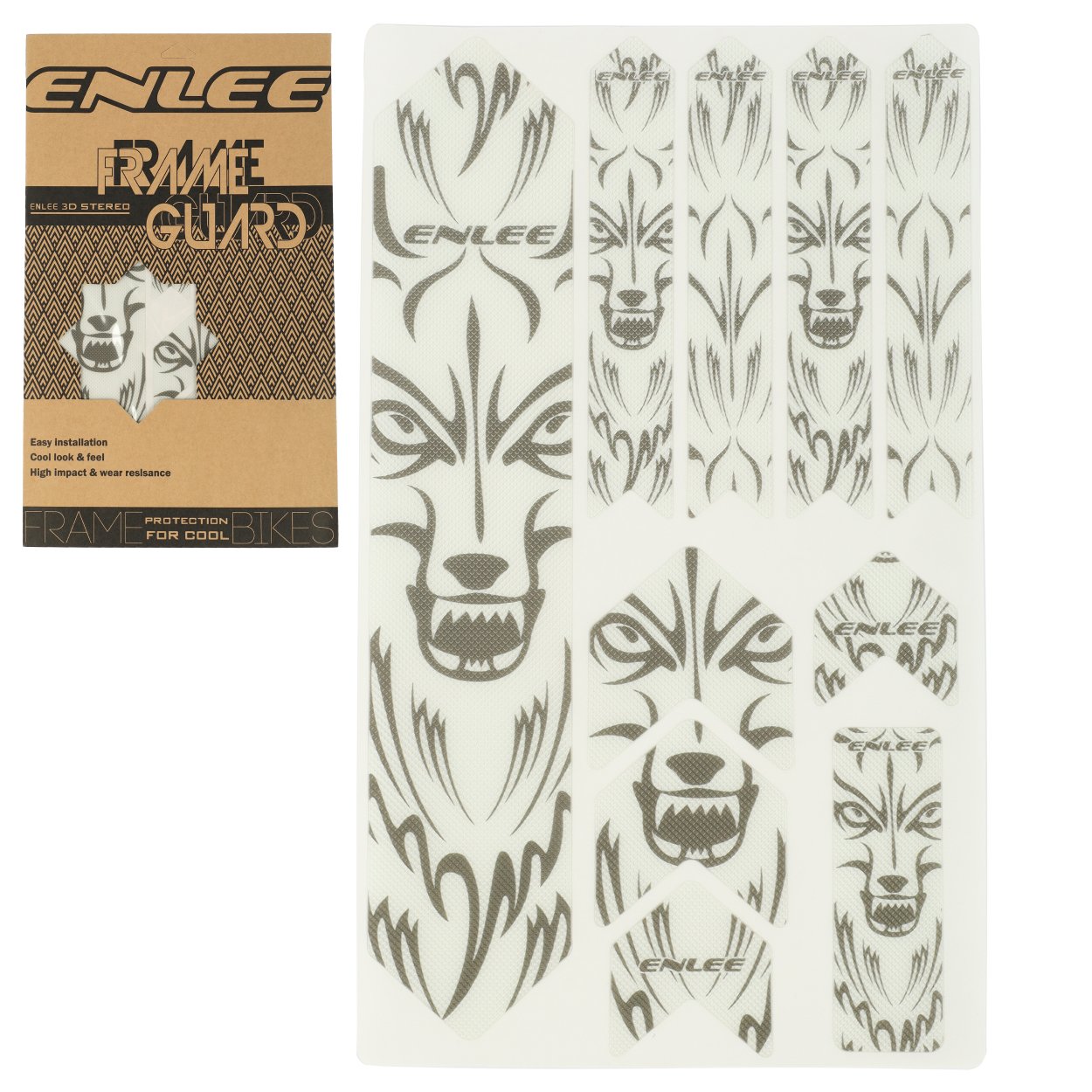 Защита рамы. Стикеры 3D PVC. ENLEE. Комплект 12 стикеров. 200 микрон. 3D Pack 2
