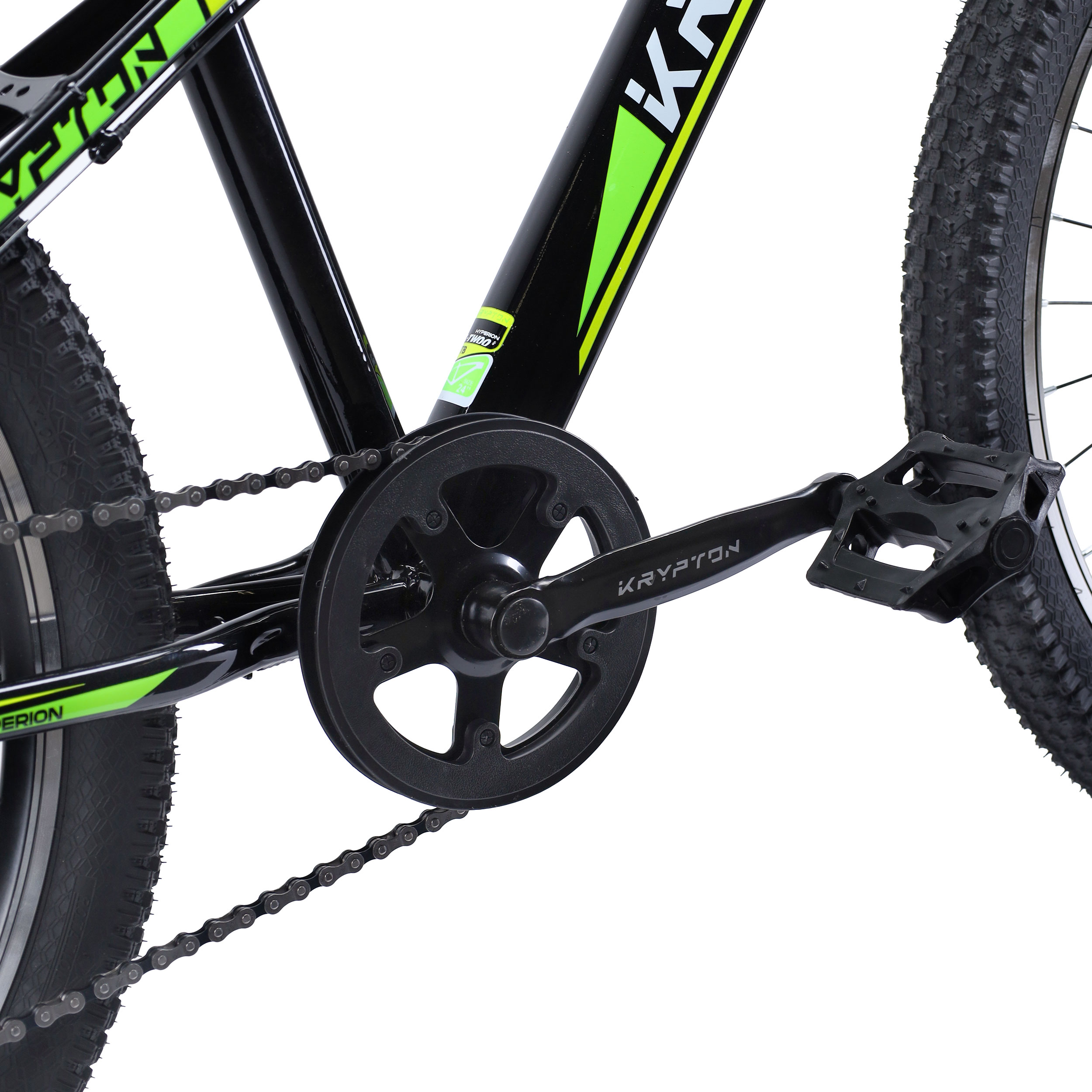 Велосипед 24" Krypton Hyperion KH10BGY24 7sp чёрный зелёный