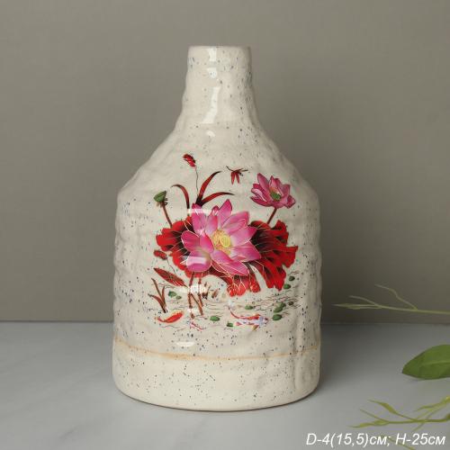 Ваза 25 см Лотос / FLN-48-7 /уп 12/без и/уп