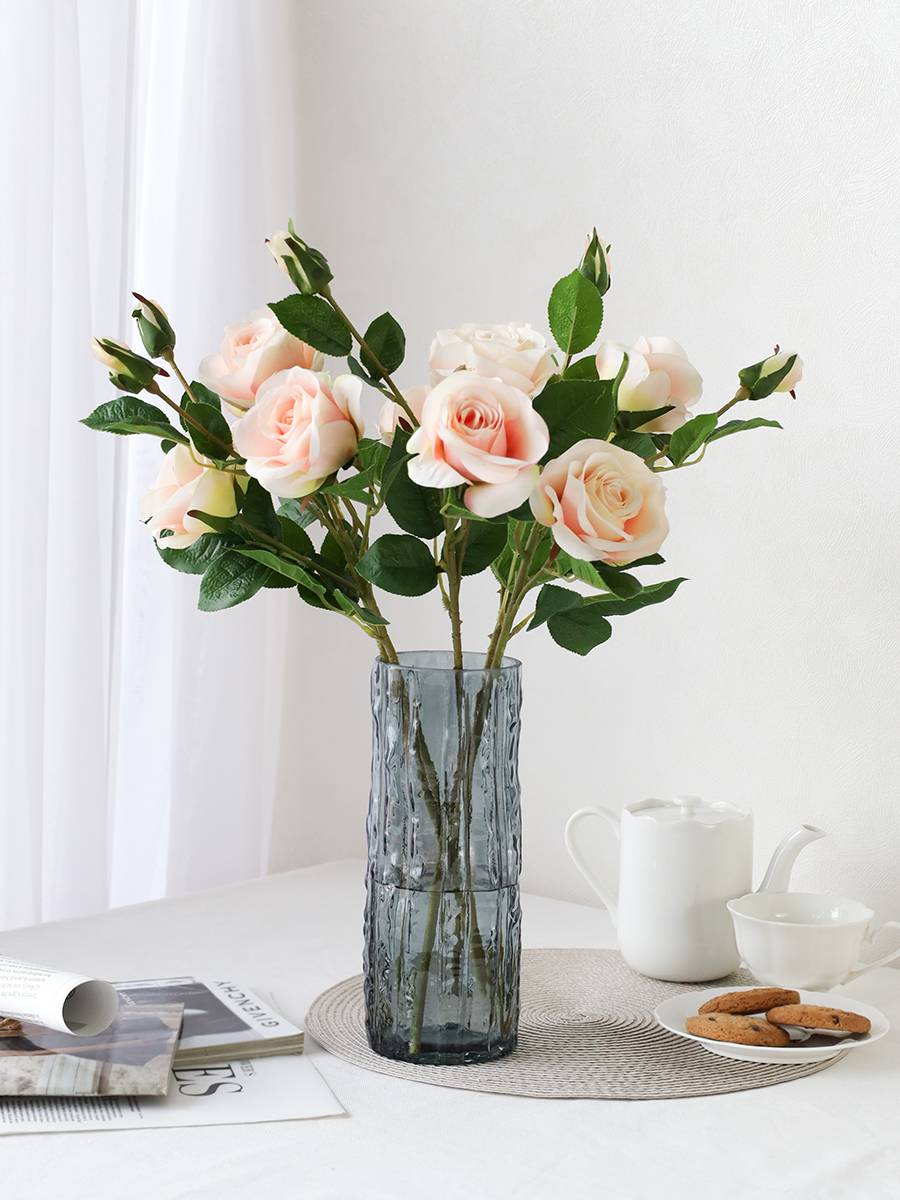 Ваза для цветов 25 см серая / WRD-163 /уп 24/ без и/уп