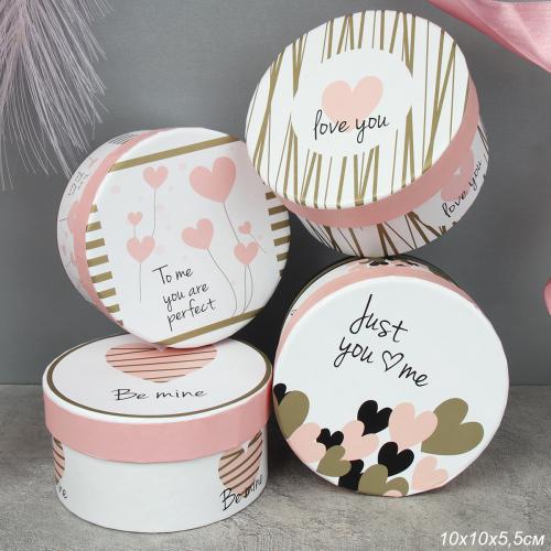 Коробка подарочная 10х10х5 см круглая / S139-SY501 /уп 12/216/микс