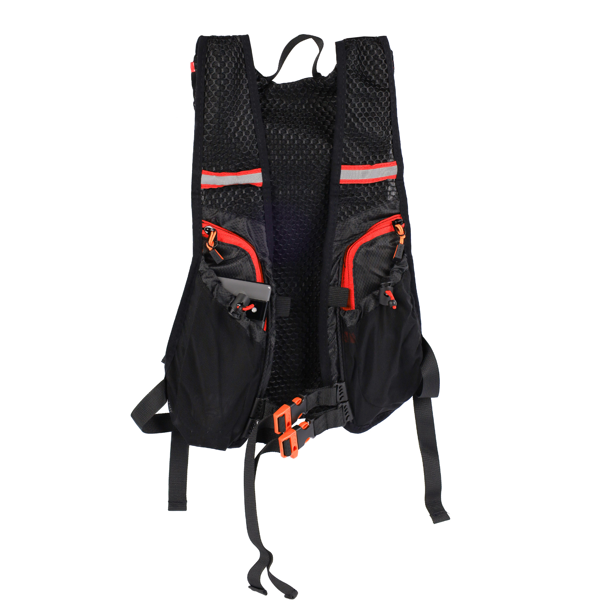 Рюкзак с диспенсером спортивный COMIRON PATAGONIA отсек для воды на молнии, карман для бутылки. Гидратор. Черный-красный /уп 30/