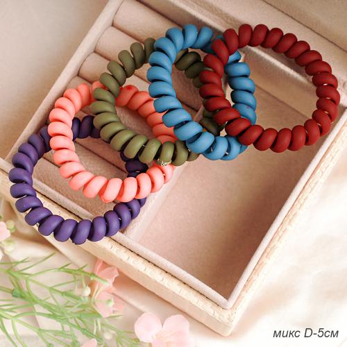 Резинка-пружинка для волос 5 см / QQ67-5 /уп 100/200/матовая