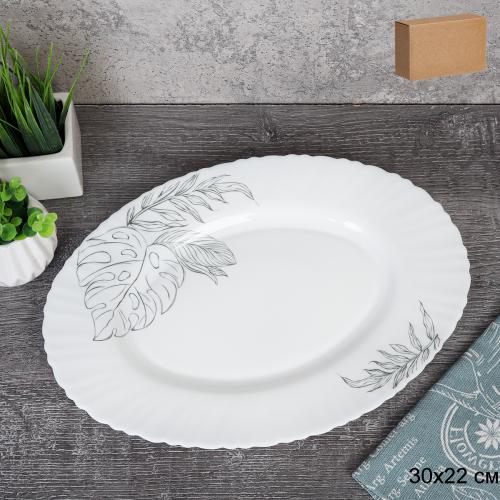 Блюдо овальное 300 мм / GRAY-38/7585784120/GB220 (7463) /уп 2/ Графика лист