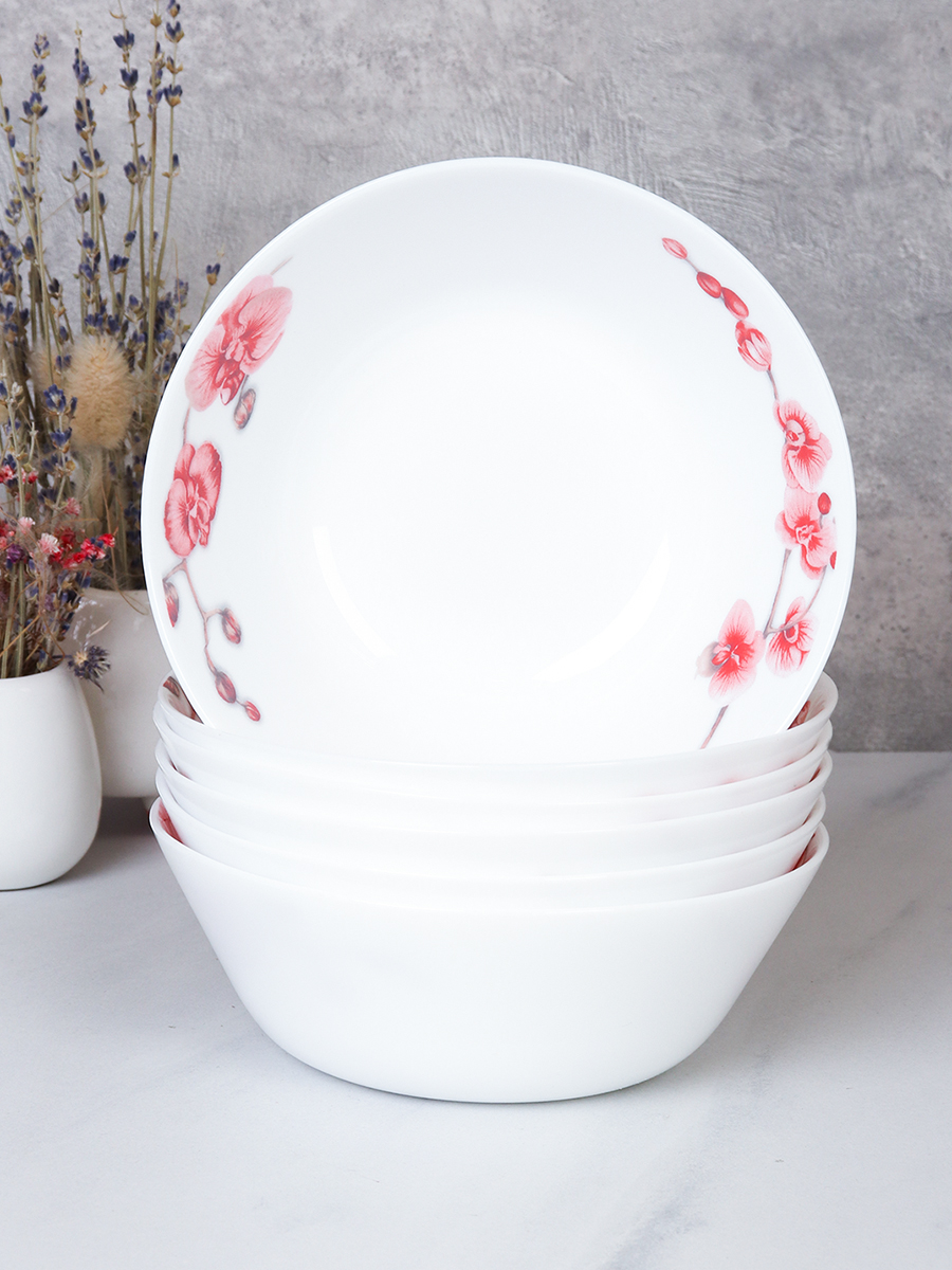 Набор суповых тарелок 6 штук 550 мл 155 мм Евро / LGW-60 (6755) /уп 6/ Орхидея на ветке