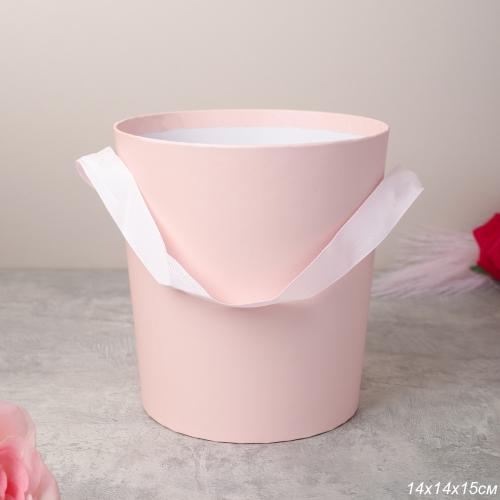 Коробка для цветов 14х15 см / 527-4PINK /уп 300/светло розовая