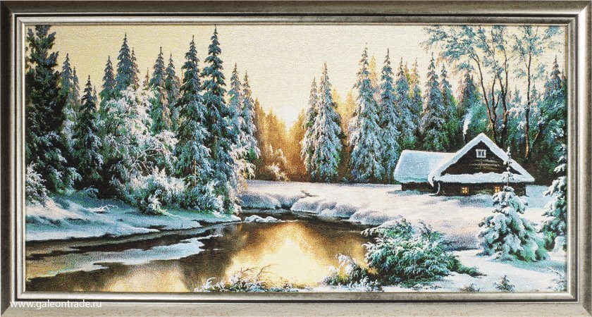 Картина гобелен 30х60 Зимний лес / M070 / DL2902/