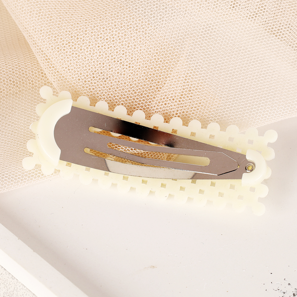 Заколка-зажим для волос Клик Клак / NL-14 /жемчуг