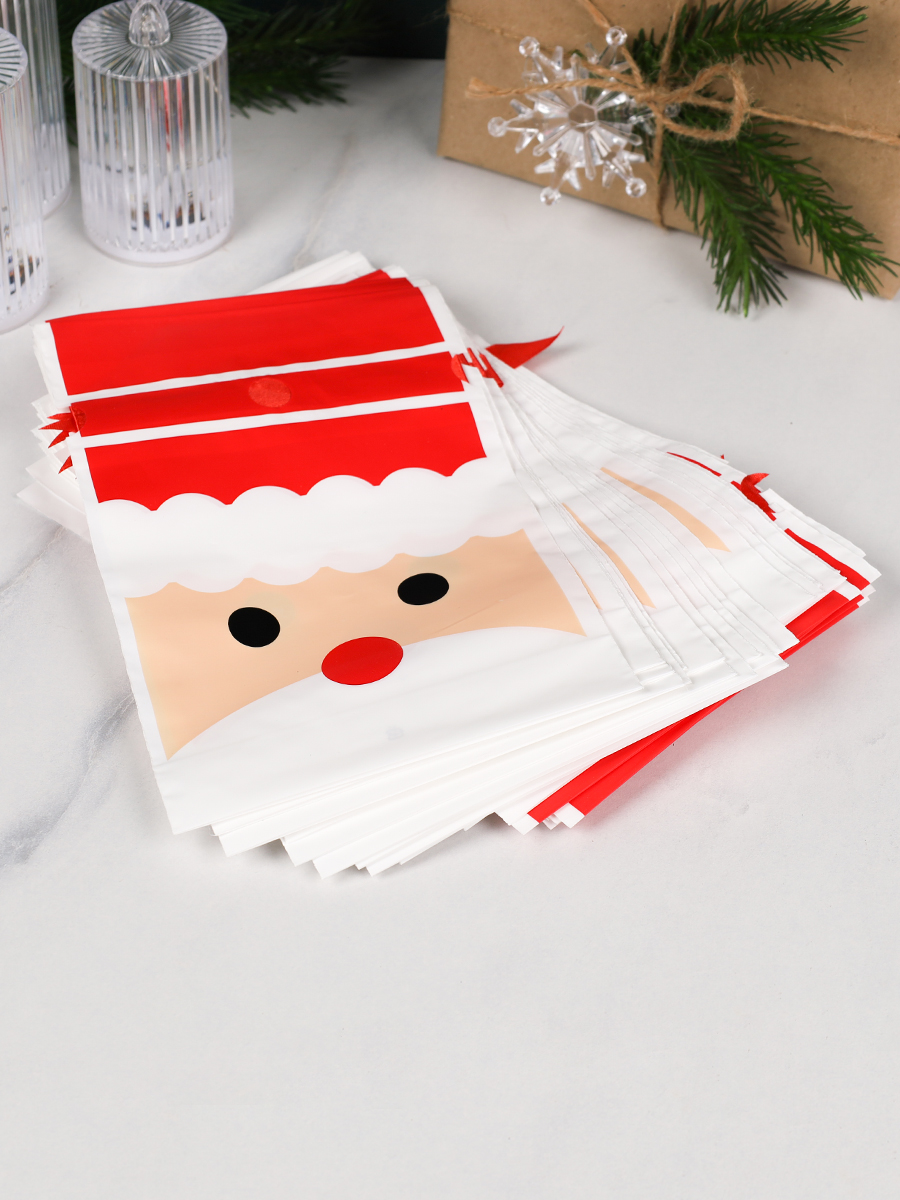 Мешочек подарочный набор 50 штук 15х23 см Новый год / YI1523-25 /уп 50/