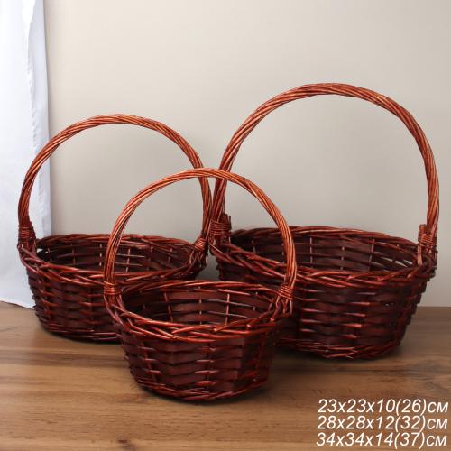 Корзина плетеная 3 штуки 34х34х14/28х28х12/23х23х10 см / S/3 22-41 /уп 28/круглая 734765