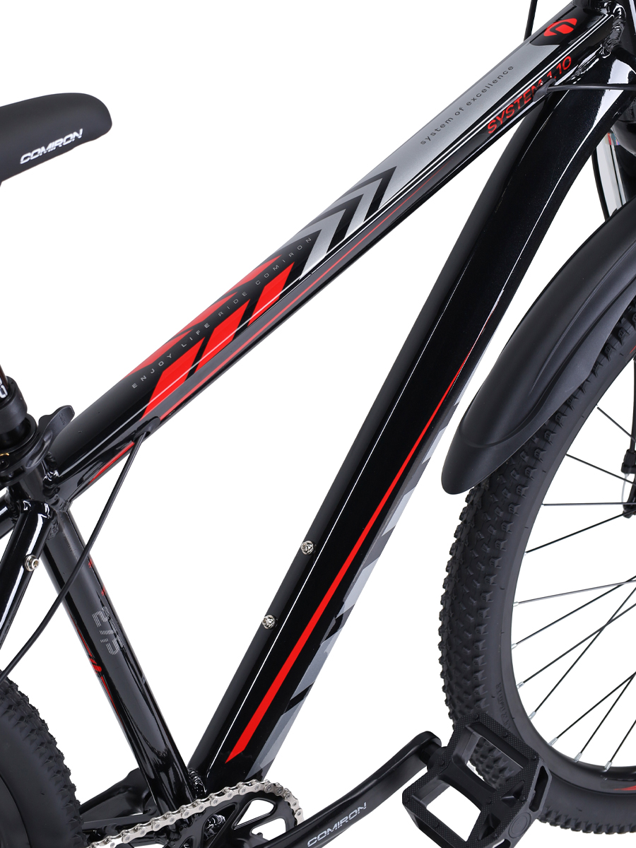 Велосипед 27,5" рама 19" 1x10sp COMIRON SYSTEM чёрный красный