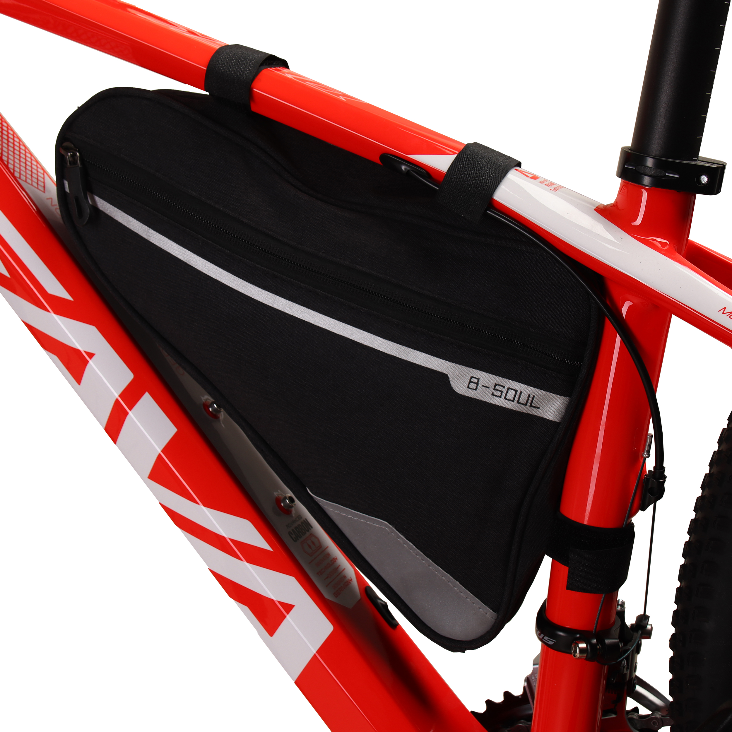 Сумка велосипедная подрамная большая COMIRON, с боковой молнией, чёрная, 29х20х5см /уп 100/