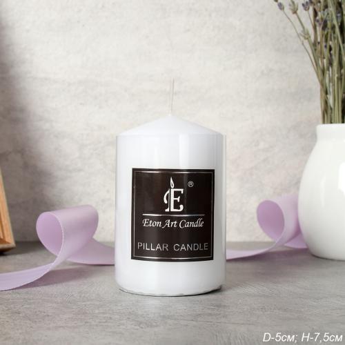 Свеча столбик белая 5х7,5 см / SS5 /уп 108/