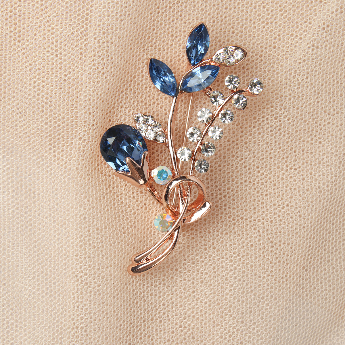 Брошь Пёрышки / 38B-9-13 /уп 912/ (Синий)