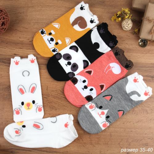 Носки р. 35-40 Зверята короткие / L814 /уп 500/1200/ ОДНА ПАРА/ МАРКА