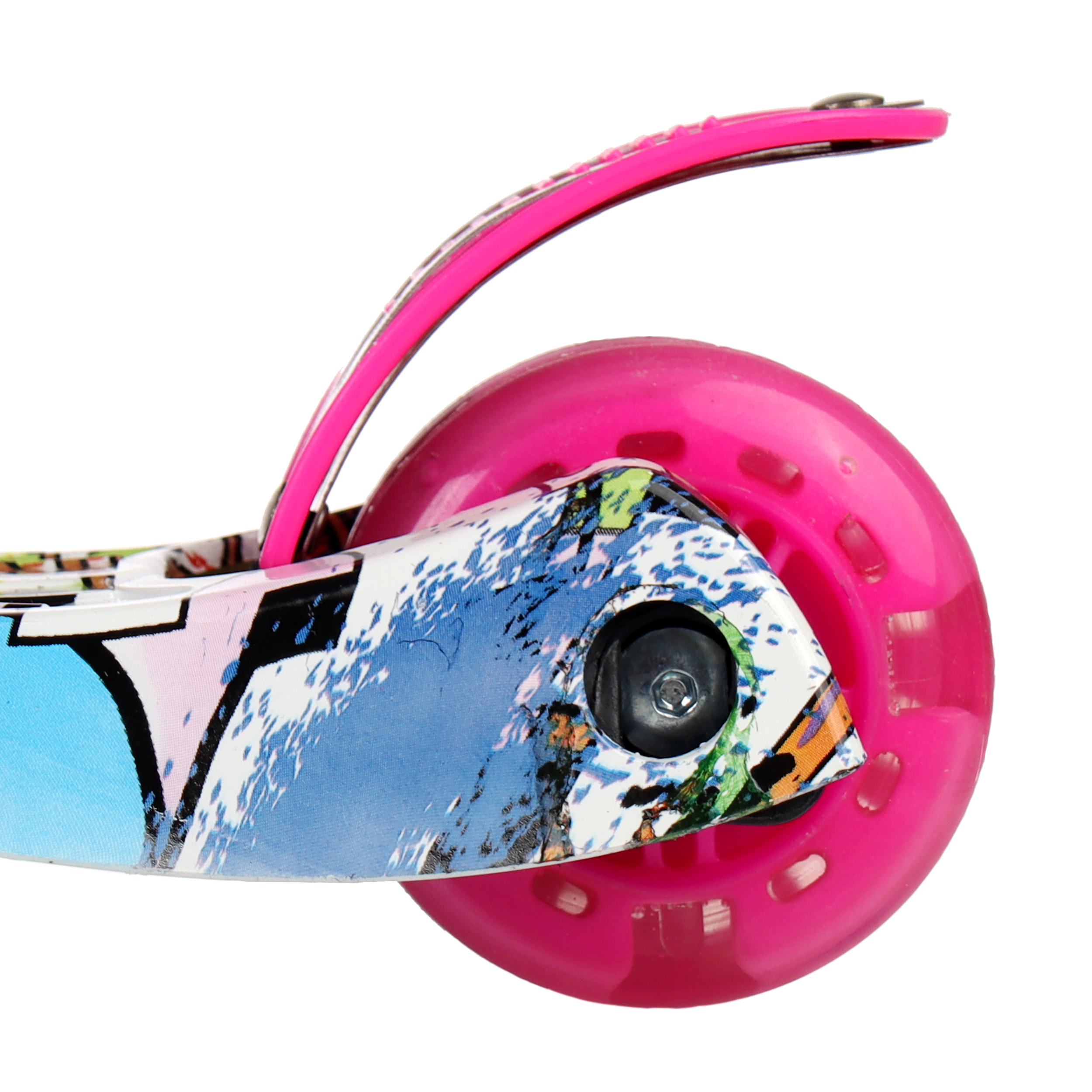 Самокат трехколесный для детей от 3-х лет Yeenot GT4108P15, нагрузка до 50кг, вес 2.3кг, светящиеся колёса PU116мм, цвет граффити Glamour  БК/уп10