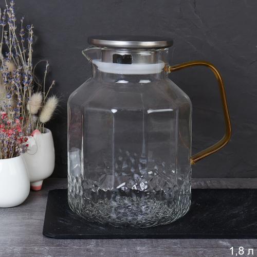 Кувшин 1800 мл стеклянный / LCTP12901 /уп 36/ Металлическая крышка