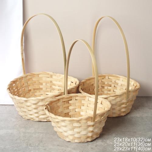 Корзина плетеная 3 штуки / CW87-1 /уп 40/27x11/25x10/21x9 см