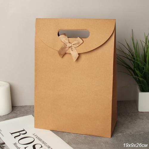 Коробка подарочная складная 26x19x9 см / 0519-3/C /уп 12/600/крафт