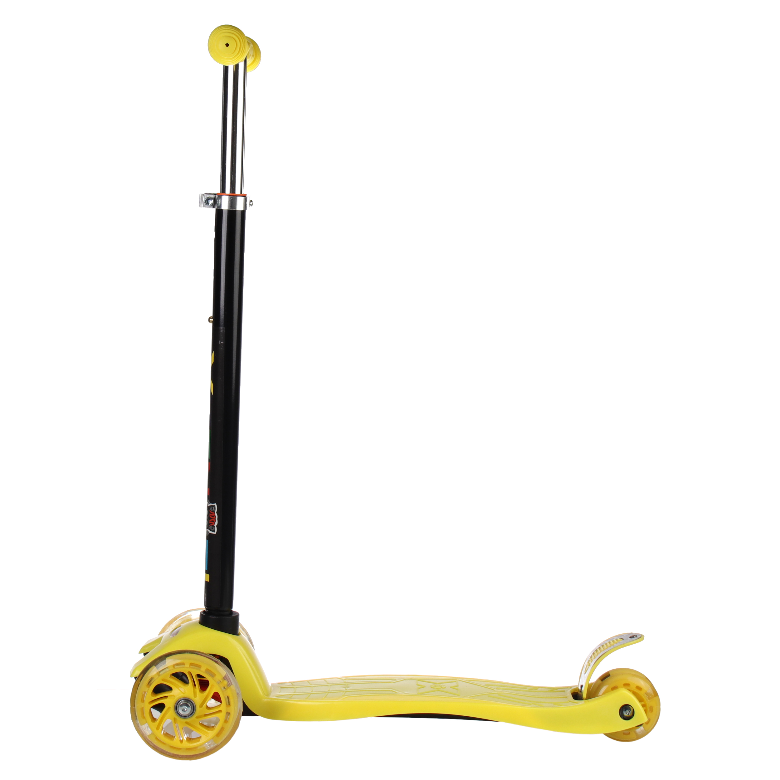 Самокат трехколесный от 3-х лет Yeenot Kids GT4108, до 50кг, вес 2.3кг, свет. колёса PU 116мм ABEC7, жёлтый, БК/уп10/ АКЦИЯ!