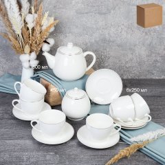 Чайный набор 14 предметов 250 мл / GREY-TC69-230G  /уп 8/ костяной 