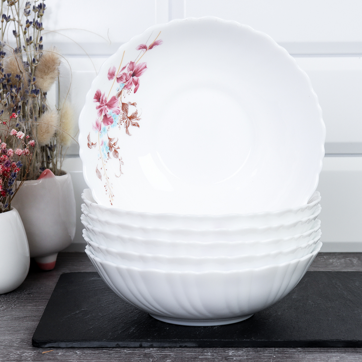 Набор суповых тарелок 6 штук 480 мл 155 мм / TW-60 (7288) Колибри