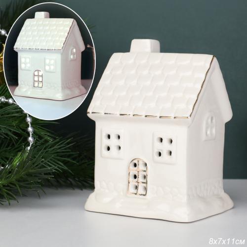 Фигурка Домик с подсветкой 10 см новогодний / FP23566 /уп 72/LED