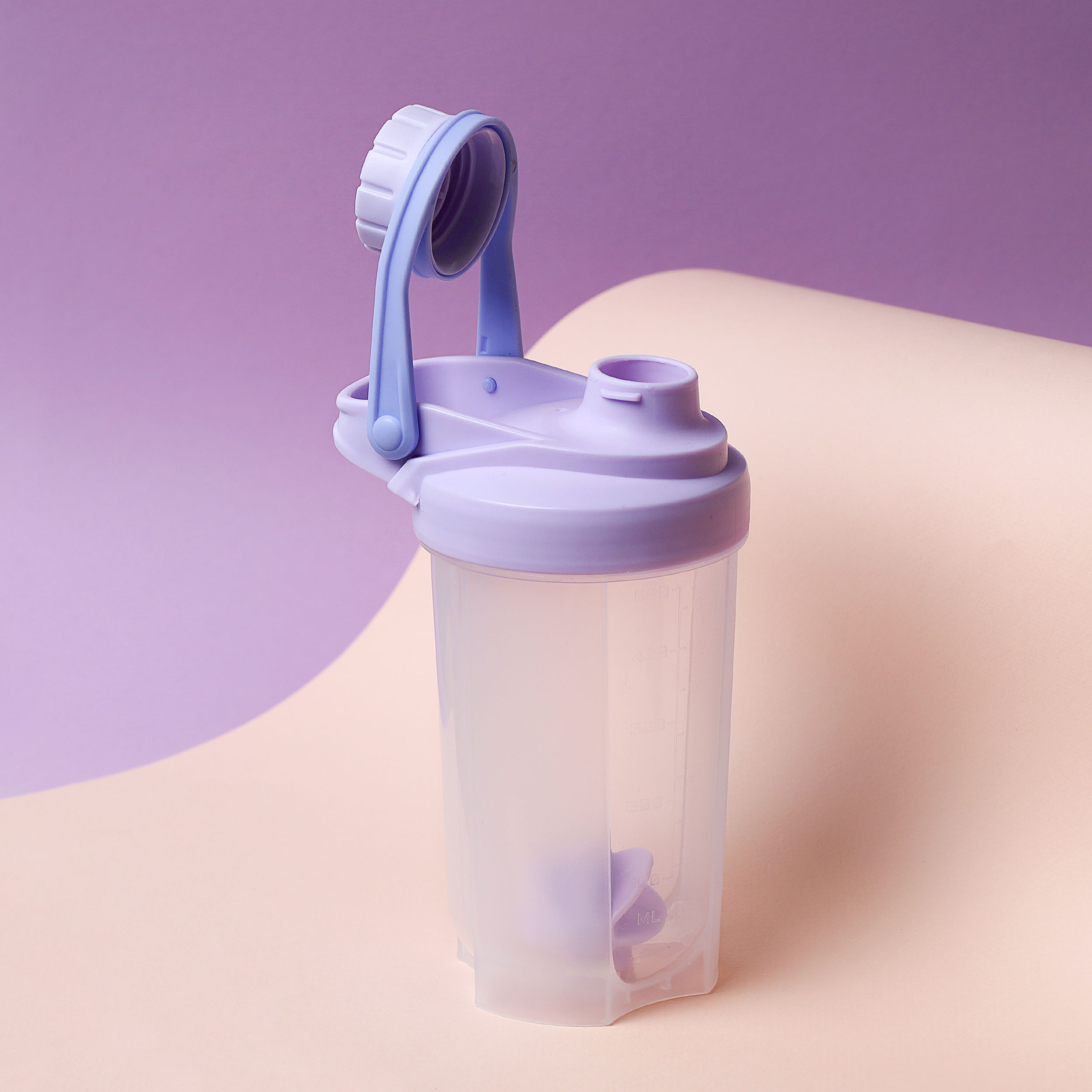 Бутылка/Шейкер COOLRAY SHSB-500 сиреневая, для спортивного питания 500ML/уп60