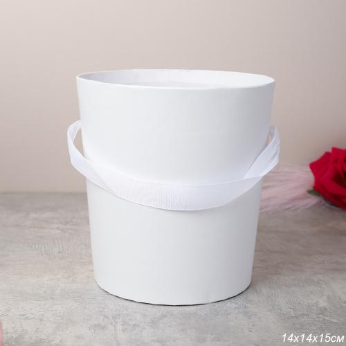 Коробка для цветов 14х15 см / 527-6W /уп 300/белая