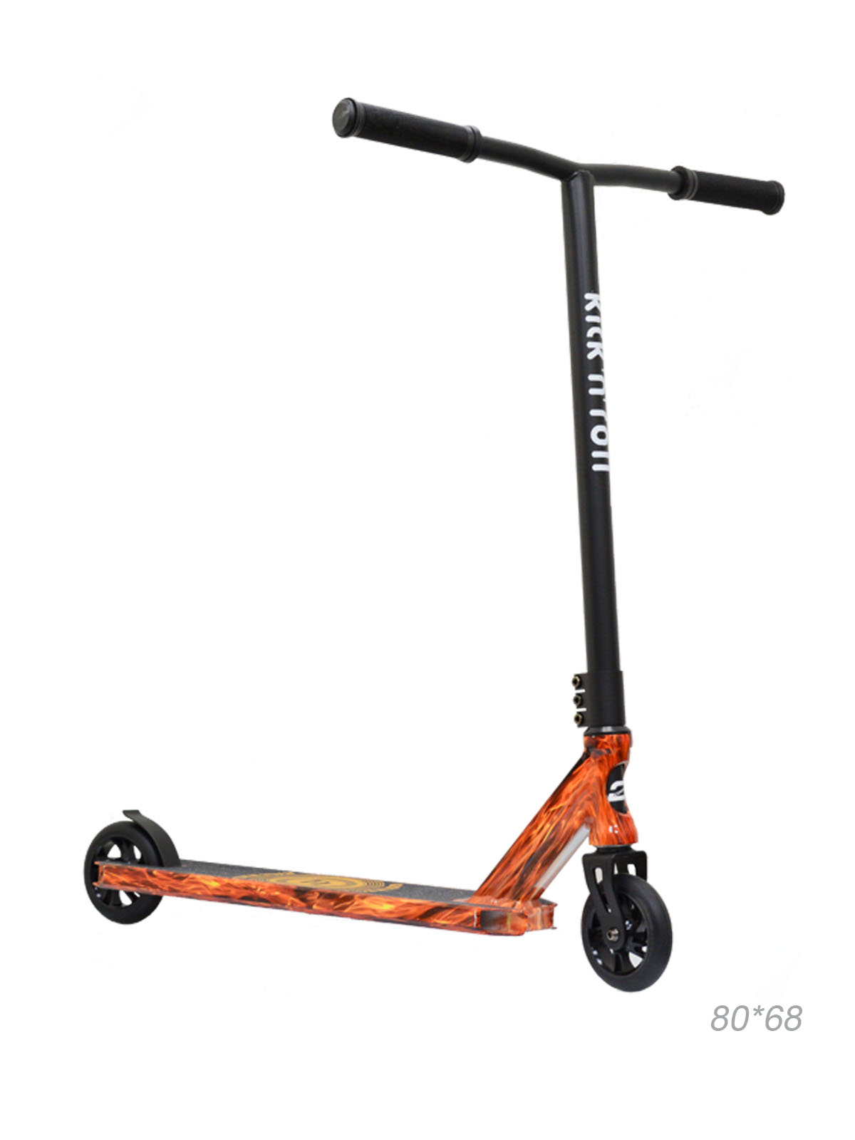 Самокат трюковый COMIRON Kick’N’Roll 325, компрессия HIC, дека 52х12см, колеса 110мм PU, обода Alloy 6061, ABEC 9, T - руль Cr-Mo4130/уп 4/ ОГНЕННЫЙ