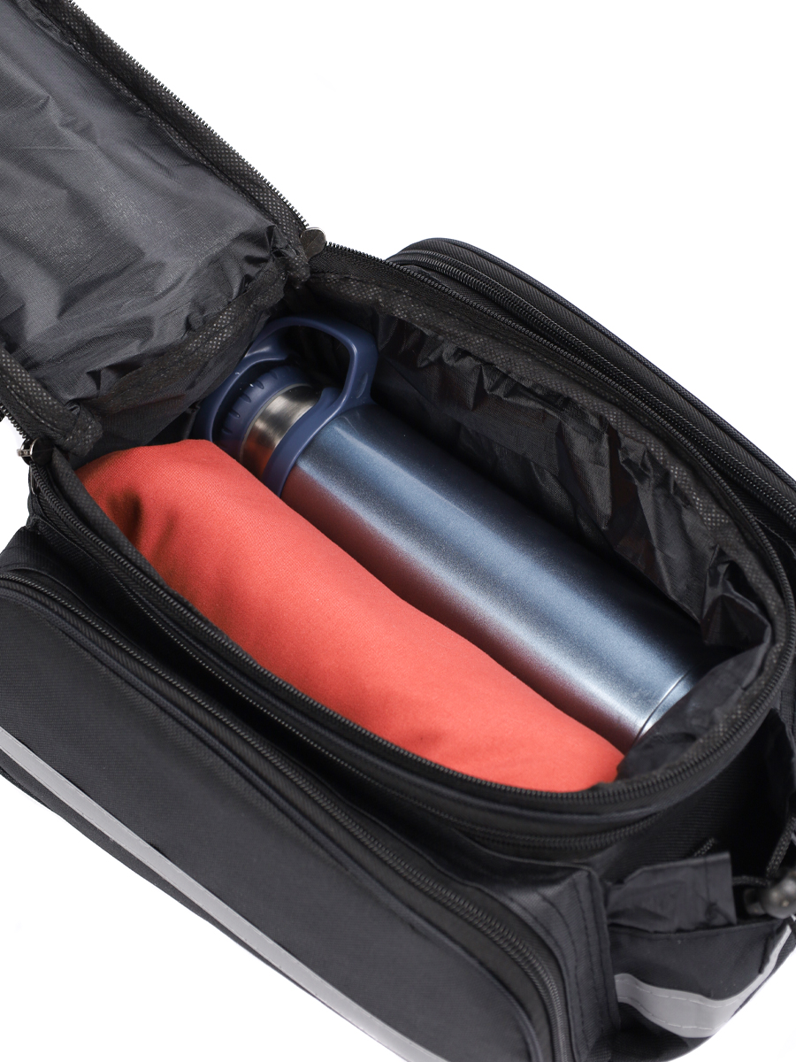 Сумка велосипедная на багажник COMIRON PATAGONIA, основные отсеки на молнии, крепление velcro,  Размер 17х28х32см /уп 30/