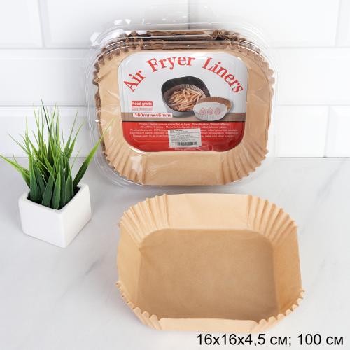 Формы для запекания бумажные маслостойкие Квадрат 16х4,5 см, набор 100 шт / FB-16-100-274 /уп 100/