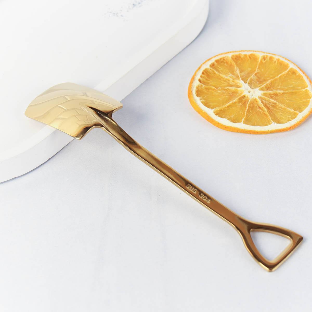 Ложка десертная совковая лопата золото / LS-46 /уп 250/0,028