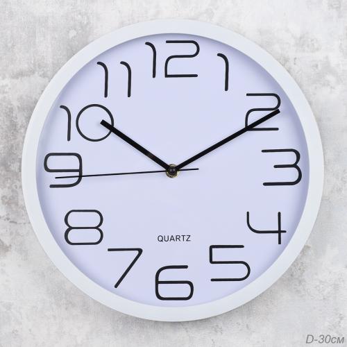 Часы настенные 30 см / WS-7561A /уп 20/белые