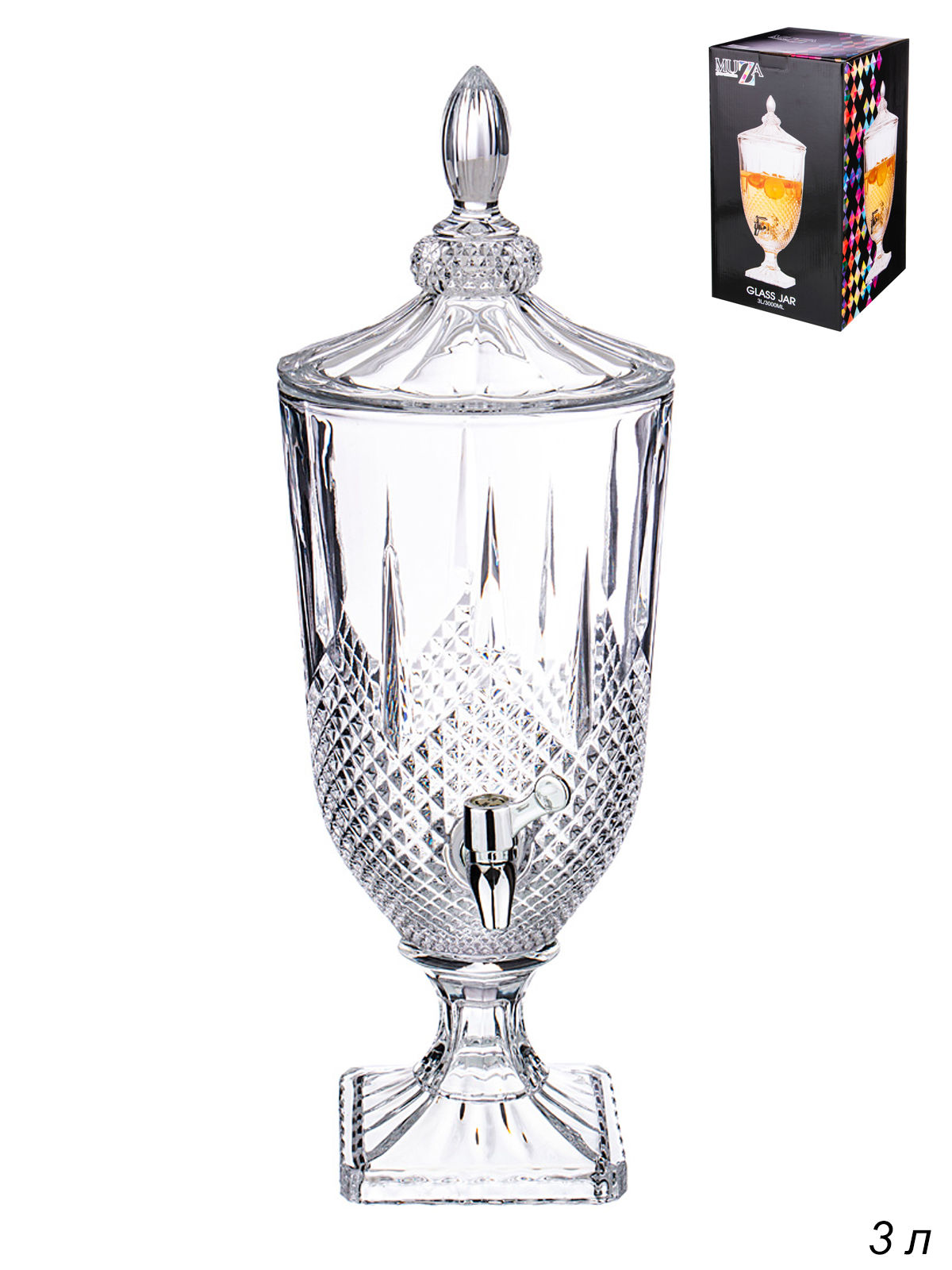 Диспенсер для напитков Лимонадница 3 л / 691-008 /уп 4/стекло