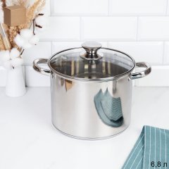 Кастрюля 6,8 л, Аванта / LB-1106E-6-6,8 /уп 1/ индукция/ Гофрокороб/ KISIGA