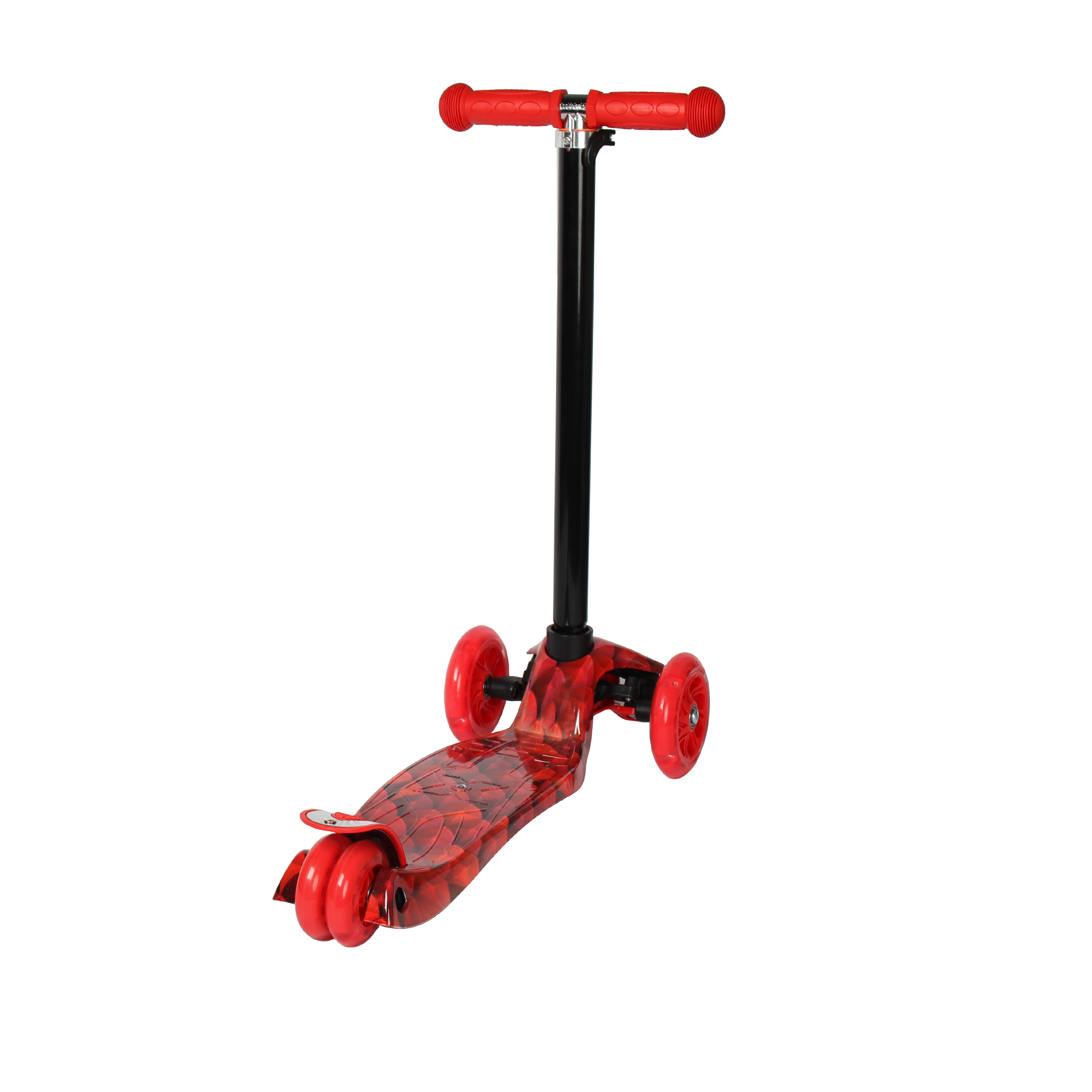 Самокат трехколесный для детей от 3-х лет Yeenot GT4108P54, нагрузка до 50кг, вес 2.3кг, светящиеся колёса PU116мм, цвет красный Дракон БК/уп10