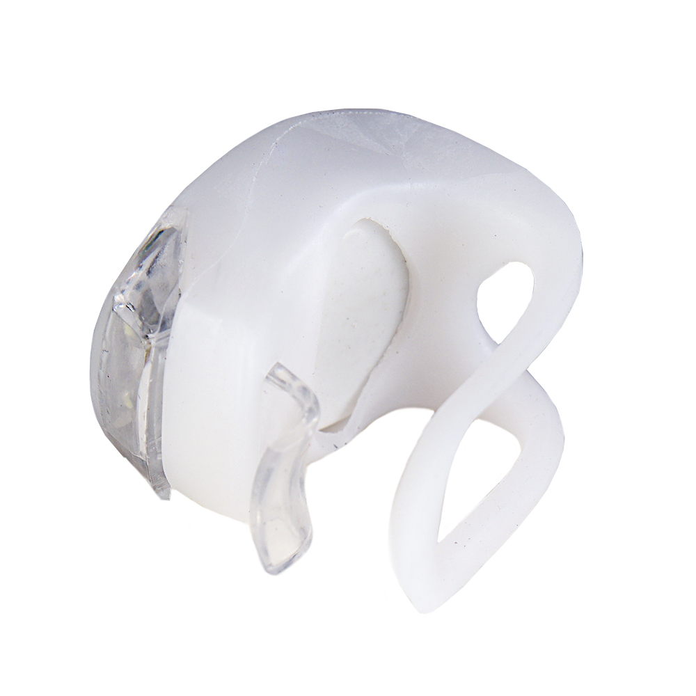 Фонарь LED в силиконовом корпусе на руль велосипеда скутера на шлем питание от батареек белый набор из 2 штук в блистере /уп 2/120/300/